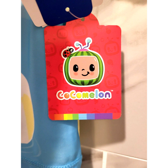 CoComelon 2 Piece Wearable Sunscreen Swimsuit Set Yellow Blue UPF 50+ 12M NWT - Picture 6 of 9